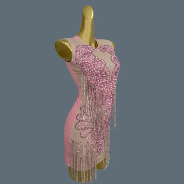 Short Prom Dresses for Black Girls Sexy See Through Pink Luxury Diamond Black Girls Birthday Party Formal Gowns Qiangwei - Image 3