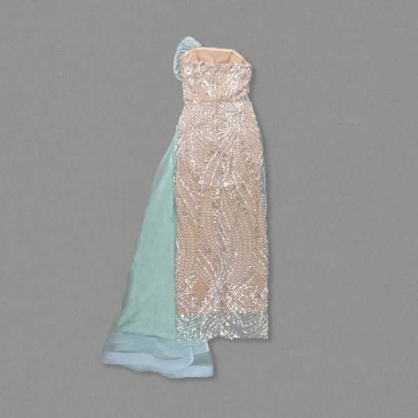 Exquisite Strapless Mint Green High Slit Evening Gown Backless Sleeveless Bodycon Long Dress Party Clubnight Wedding Wear - Image 4