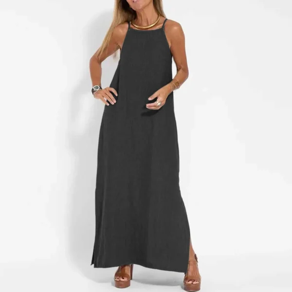 Dresses For Formal Occasions Women'S Fashion Casual Split Strap Dress Solid Color Boho Long Dresses Vestidos Verano Moda 2024 - Image 2