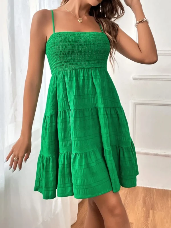 Women's Summer camisole vest mini dress sleeveless flowing A-line short dress - Image 6