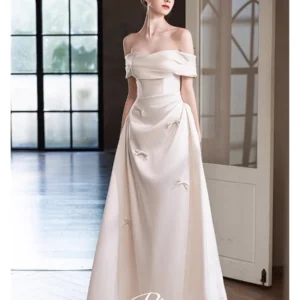 Lautaro Spring Praty Birthday Evening Dresses Woman Bow Backless Elegant Luxury Chic Red Satin Off Shoulder Floor Length Dress