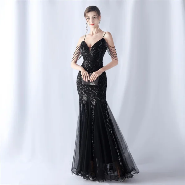 White Pink Red Golden Dresses With Crystals And Stones Luxury Occasions Dinner Woman Elegant Castle Music Play Halter Neck Dress - Image 5