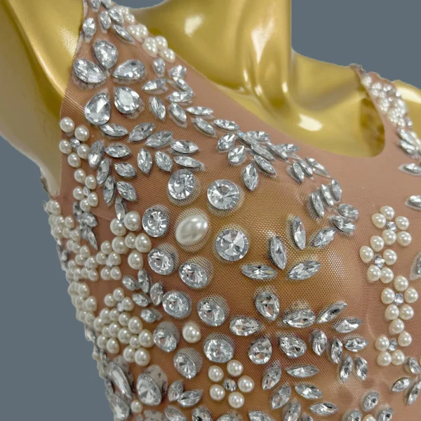 Luxury Festival Dress for Special Events Sparkly Rhinestones Stretch Prom Evening Gown Women Sexy Mesh Celebrate Frock Meihua - Image 6