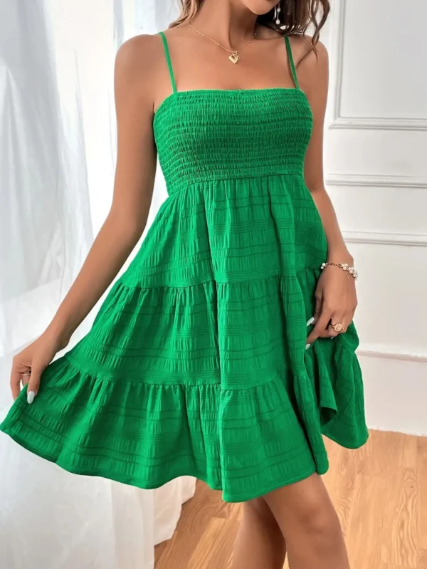 Women's Summer camisole vest mini dress sleeveless flowing A-line short dress - Image 12