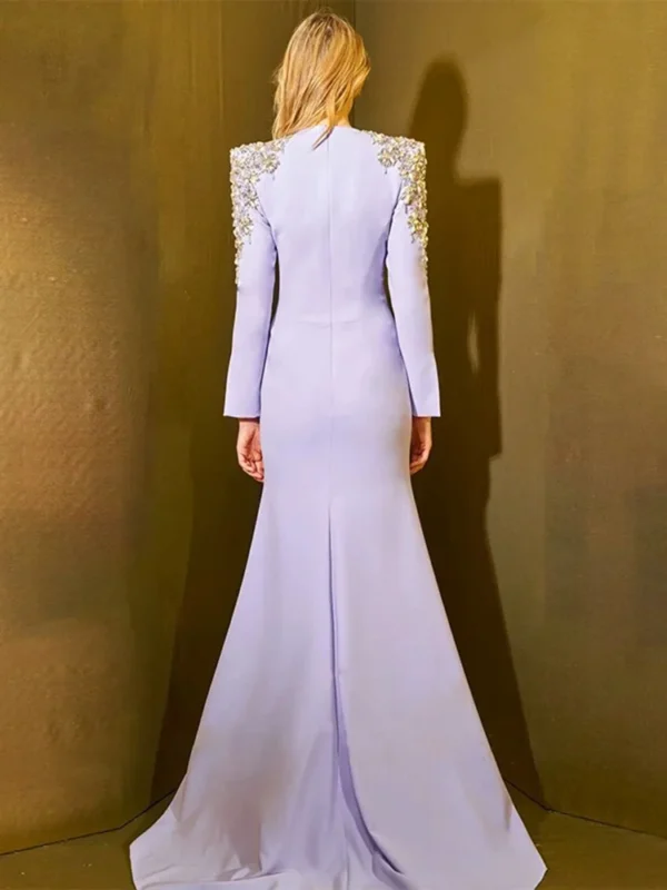 HIGH STREET Newest Fashion 2025 Designer Party Vestido Women's Diamonds Beaded Split Long Maxi Dress - Image 20