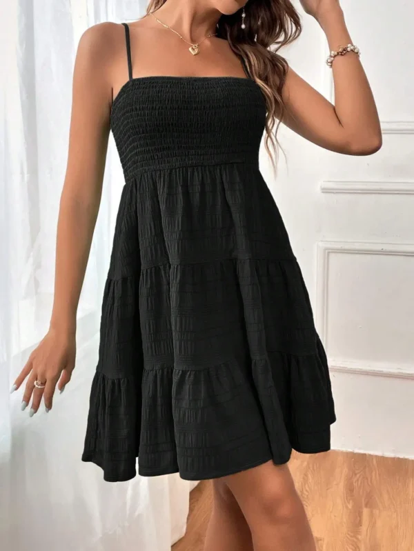 Women's Summer camisole vest mini dress sleeveless flowing A-line short dress - Image 2