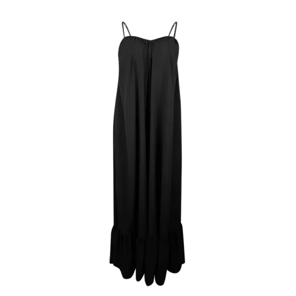 Spring Dress For Women Sexy Solid Strap Dress Pocket Loose Backless Big Swing Dresses Holiday Dresses For Women Wedding Guest - Image 12