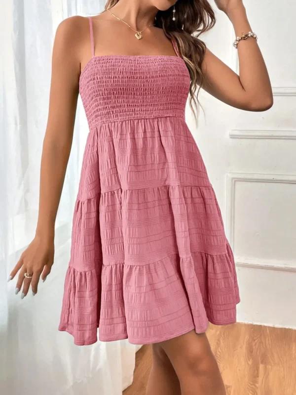 Women's Summer camisole vest mini dress sleeveless flowing A-line short dress - Image 7