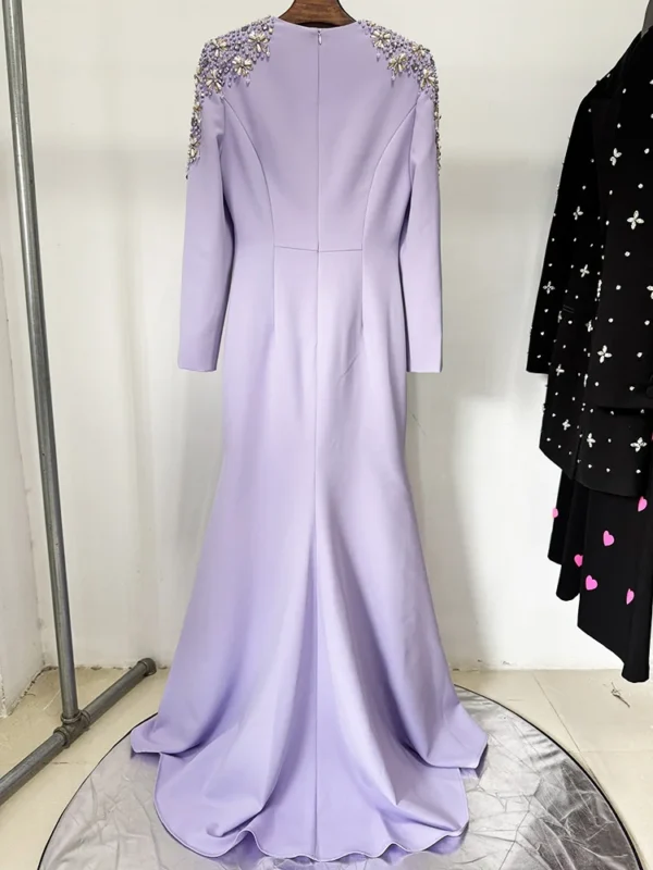 HIGH STREET Newest Fashion 2025 Designer Party Vestido Women's Diamonds Beaded Split Long Maxi Dress - Image 22