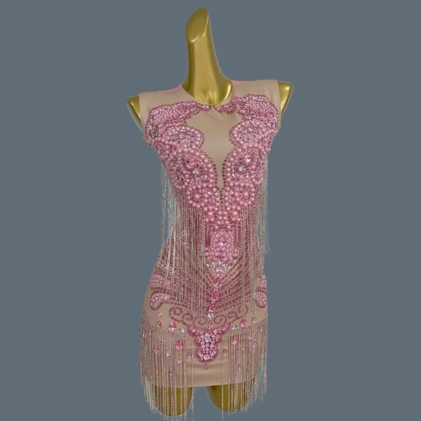 Short Prom Dresses for Black Girls Sexy See Through Pink Luxury Diamond Black Girls Birthday Party Formal Gowns Qiangwei - Image 2