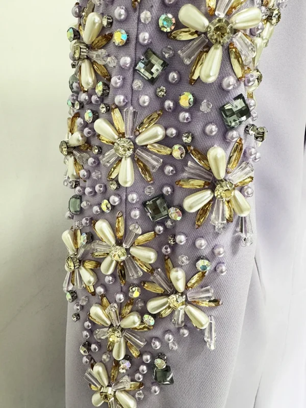 HIGH STREET Newest Fashion 2025 Designer Party Vestido Women's Diamonds Beaded Split Long Maxi Dress - Image 18