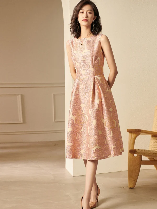 Elegant Women Summer Sleeveless Jacquard Boho Floral Party Vintage Ladies Clothes New Ball Gowns Dresses Vestidos - Image 7