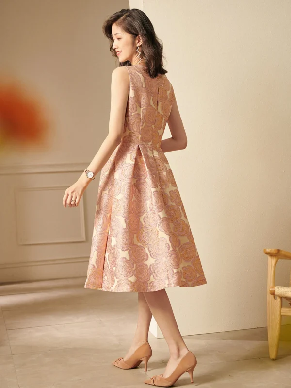 Elegant Women Summer Sleeveless Jacquard Boho Floral Party Vintage Ladies Clothes New Ball Gowns Dresses Vestidos - Image 3